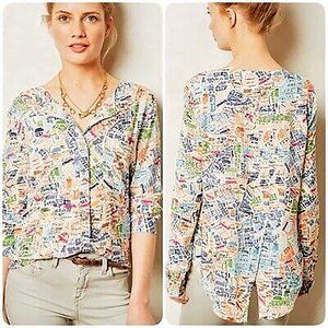 Anthropologie Maeve topography shirt.